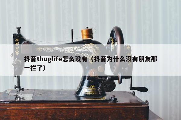 抖音thuglife怎么没有（抖音为什么没有朋友那一栏了）